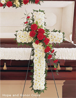 Funeral Flowers Hope and Honor Cross